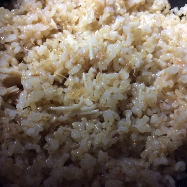 えのき鰹節ごま油入り玄米ご飯